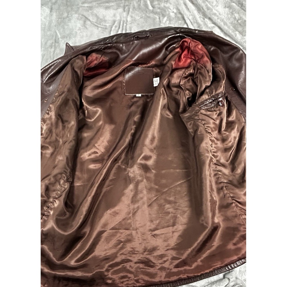 COACH Brown Leather Coat  No.D6K-0966 Sz Small MISSING Belt  VINTAGE  Jacket - Picture 11 of 16
